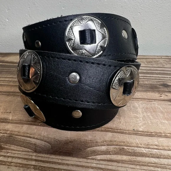 Black Concho Belt 38 men’s unisex western - Picture 1 of 6